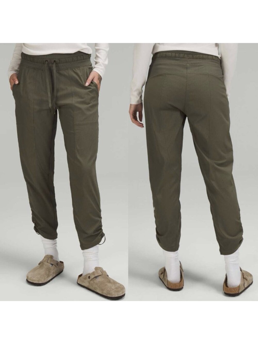 Lululemon Dance Studio Crop Pants Army Green Athletic Athleisure Women’s Size 10